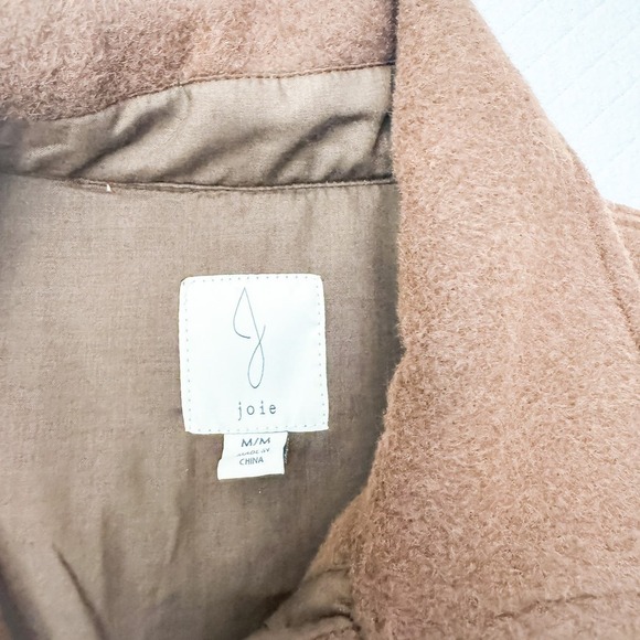 Joie Brown Button Down Top Shirt Jacket Size Medium - Picture 6 of 7